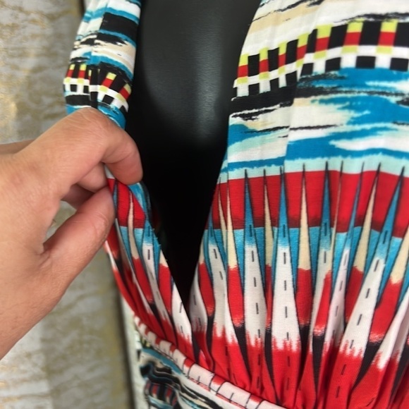 Papillon Women’s Multicolor Low Cut Maxi Dress Size XL - Picture 6 of 14